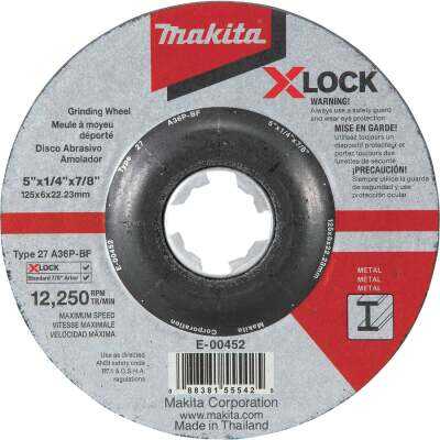 Makita X-LOCK Type 27 5 In. x 1/4 In. x 7/8 In. Metal Grinding Cut-Off Wheel